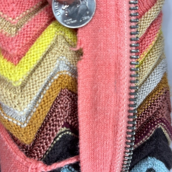 Missoni For Target Multicolor V Neck ZigZag Full-Zip Cardigan Sweater Size Lg - Picture 9 of 9